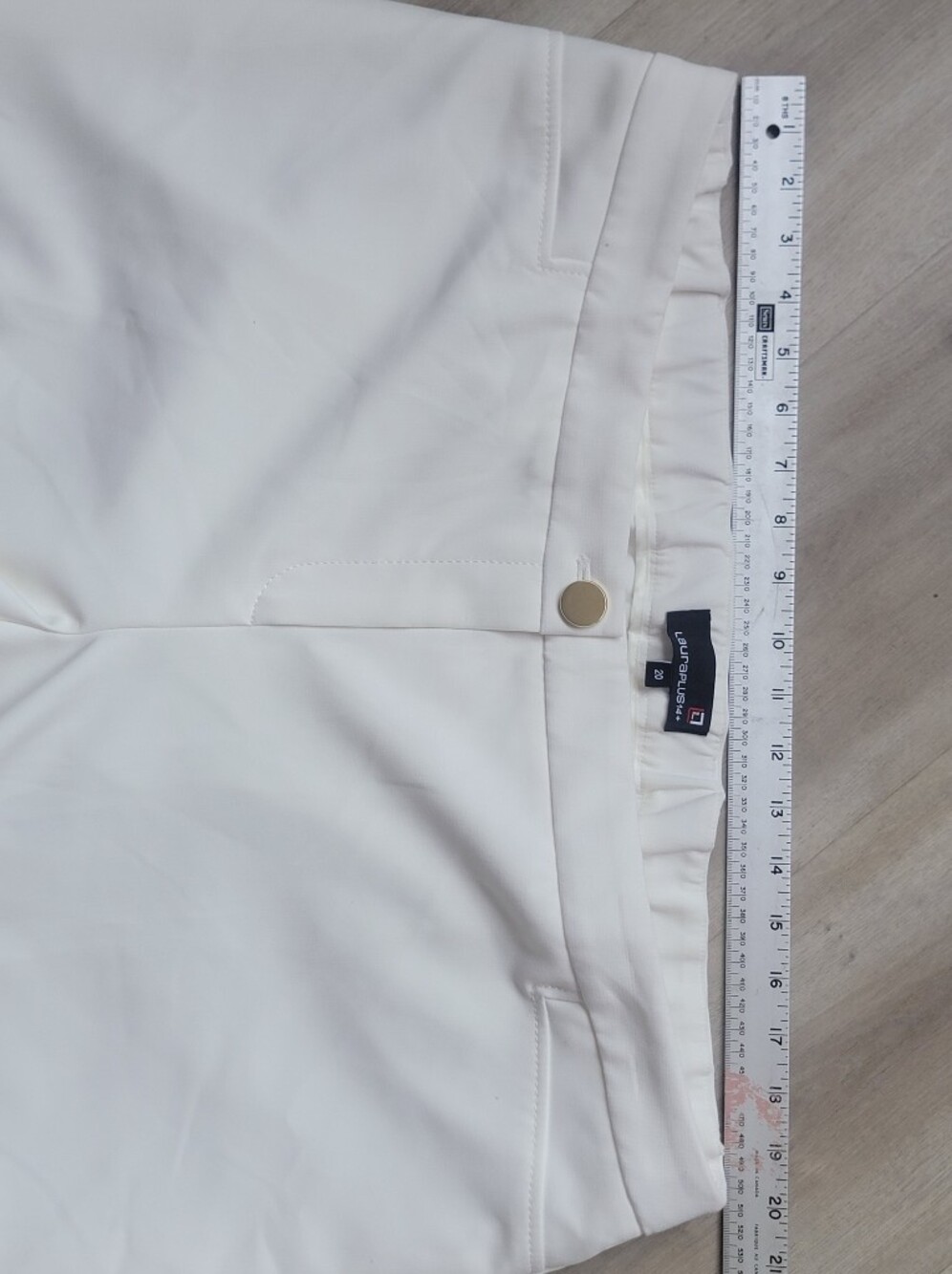 LAURAPLUS 14+ Cropped Cream Dress Pants - Picture 2 of 9